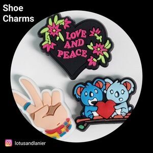 Shoe Charms "Love & Peace" Charms Set of 3